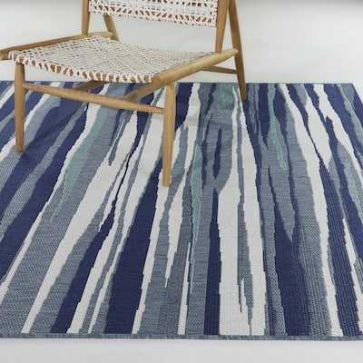 Larkin Abstract Striped Indoor/Outdoor Area Rug