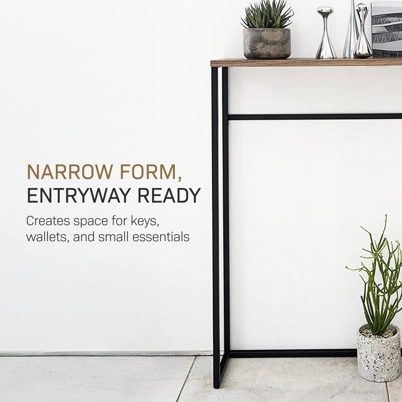 Yamazaki Home Narrow Entryway Console Table, Steel, Holds 11 lbs - L 7.28 x W 23.62 x H 31.69 inches