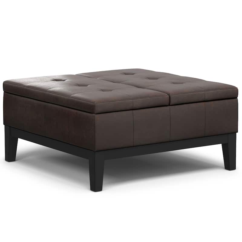 WYNDENHALL Lancaster 36 inch Wide Contemporary Square Storage Ottoman
