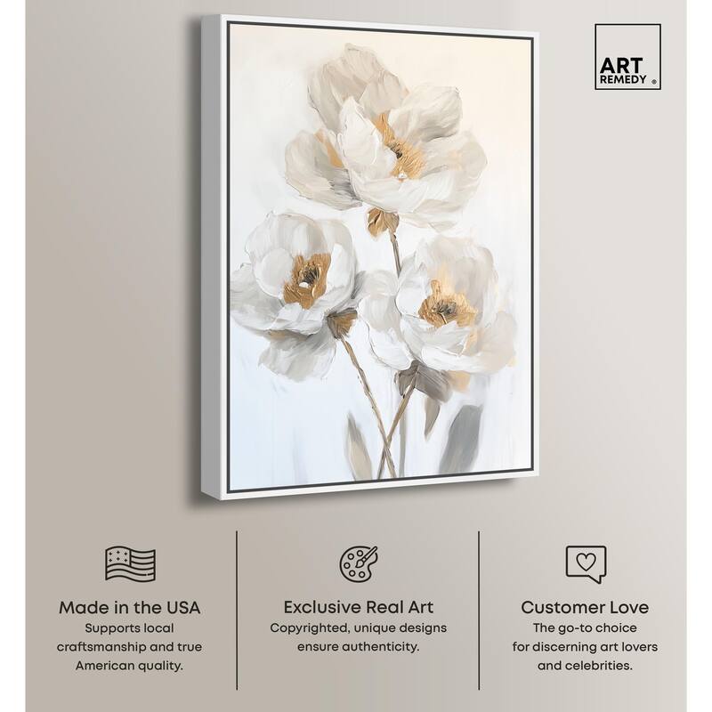 Silvered Flora II Canvas by Art Remedy