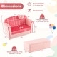 preview thumbnail 3 of 7, Gymax Kids Double Sofa Velvet Upholstered Sofa Couch w/Footstool &