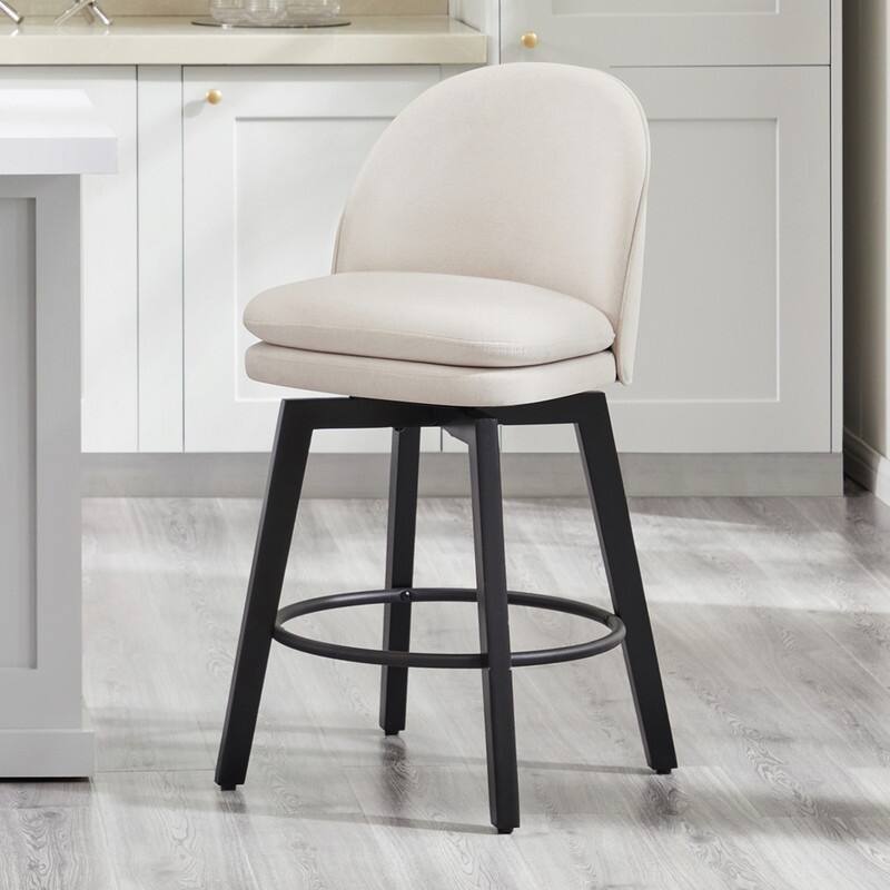 Spruce & Spring Madison Upholstered Swivel Counter Height Bar Stools