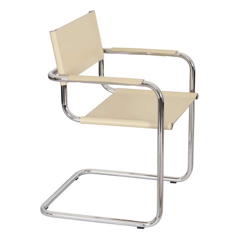 Breuer Chair Company Mart Stam Cantilever Armchair Arm Chair w/ Chrome Frame (Various Bonded Leather Colors)