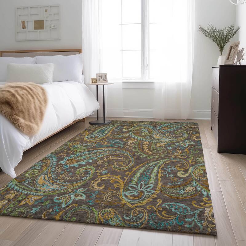 Premium Washable Super Soft Traditional Paisley Mayfield Rug - Chocolate - 9' x 12' - Rectangle