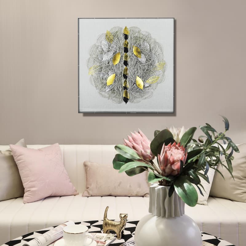 HUJI Leaf Pile Acrylic Shadow Box Wall Decor