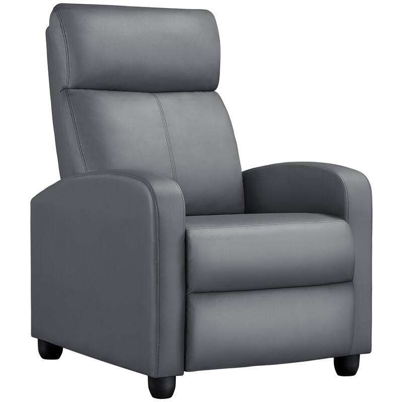 Yaheetech Recliner Chair PU Leather Adjustable Reclining Chair Sofa - Grey