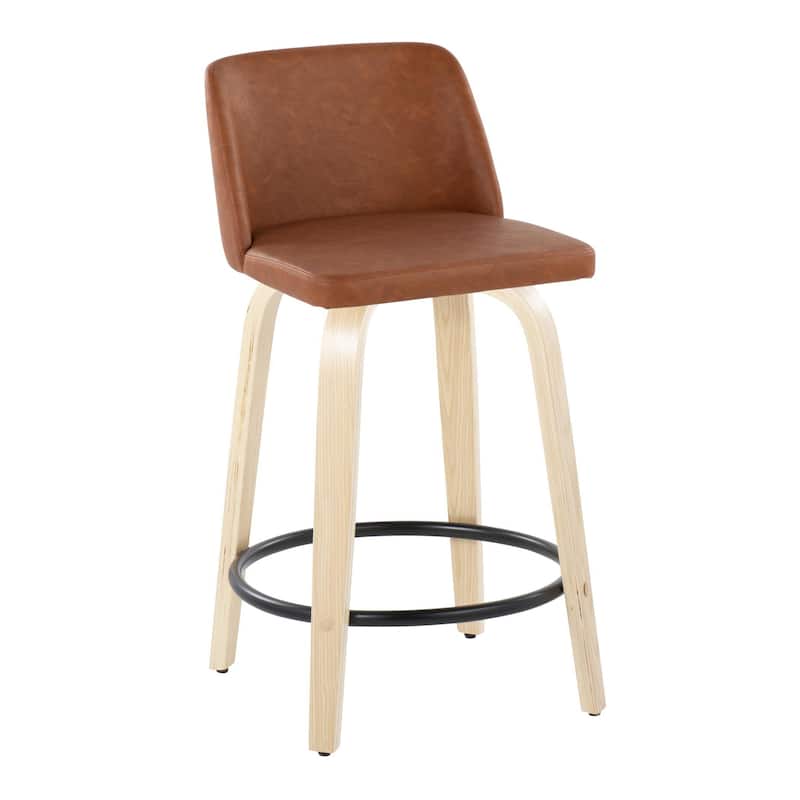 Carson Carrington Vallberga 24" Counter Stool with Natural Wood Base (Set of 2)