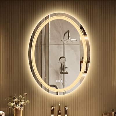 LED Illuminated Bathroom Mirror Oval Anti-Fog