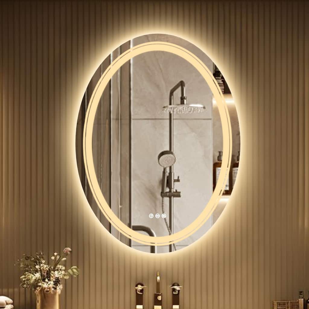 LED Illuminated Bathroom Mirror Oval Anti-Fog
