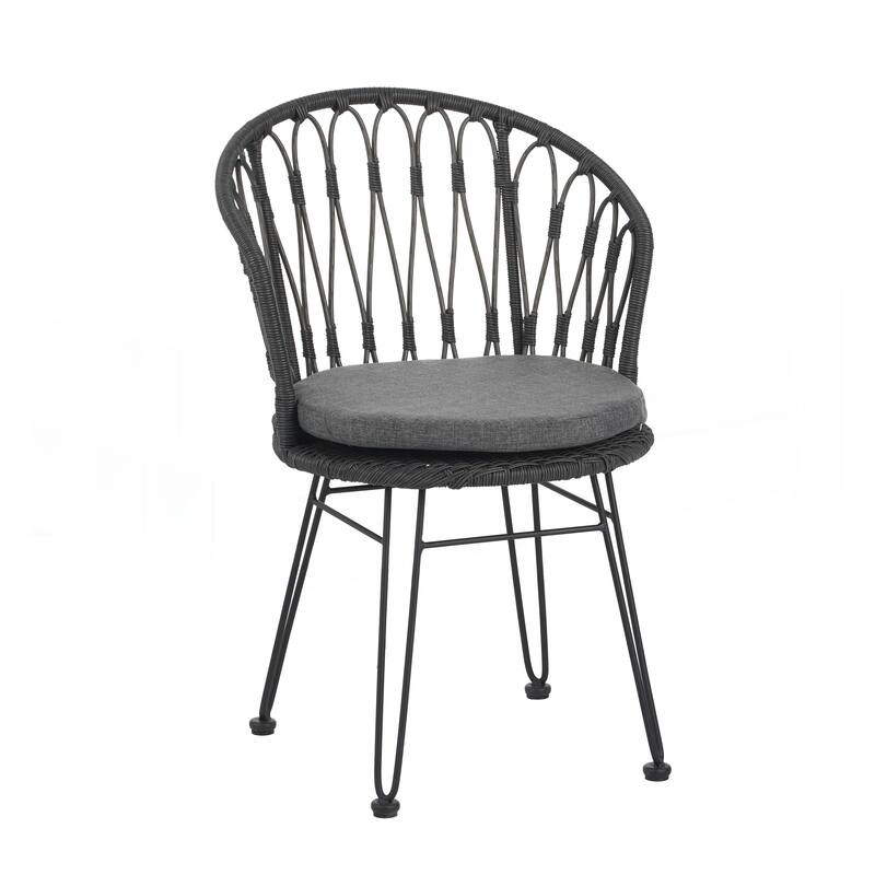 2PCS Gray Chair with 2 Cushions