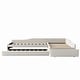 preview thumbnail 24 of 40, 3-in-1 Daybed L-shape Corner Sofa Bed with Pull-out Drawer and Trundle Bed, Linen Upholstered Bed Twin Size Sleeper Couch Bed