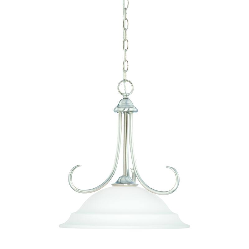 Elk Home Bella Brushed Nickel With White Glass 1 Light Pendant
