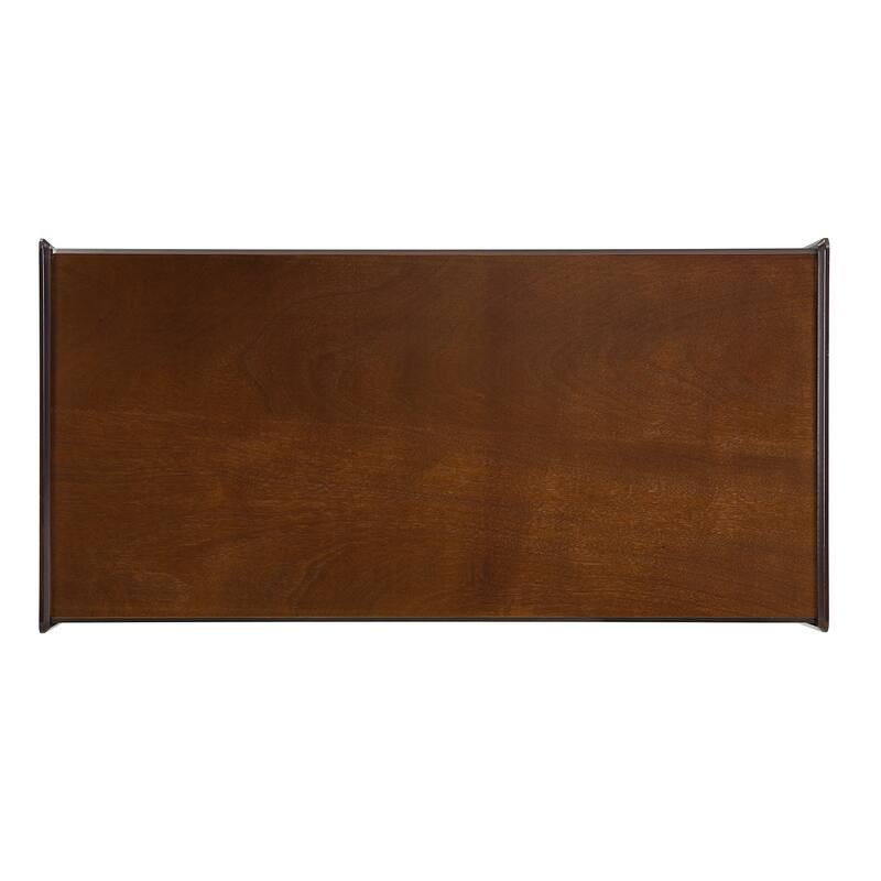 47.2" Wood Rectangle Coffee Table with 4 Drawers and 2 Display Shelves