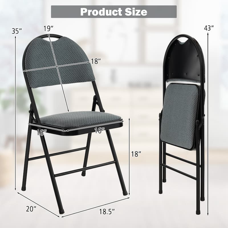 Costway 2 Pack Folding Chairs Portable Padded Office Kitchen Dining - See Details
