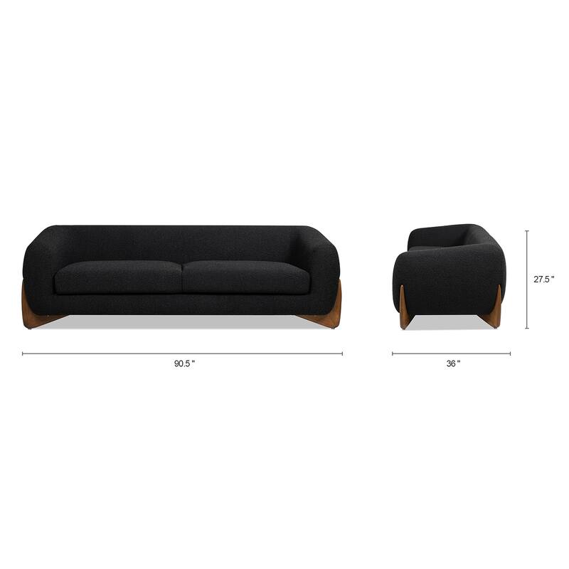 Alpine 90.5" Sherpa Upholstered Sofa