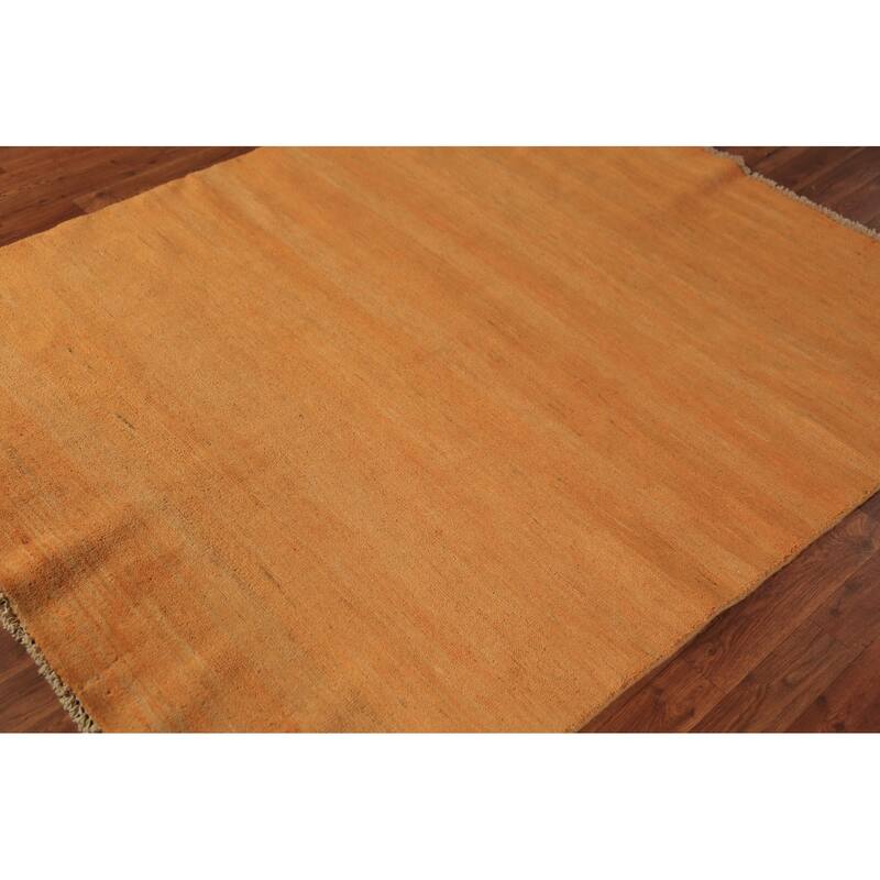 Gabbeh Modern Oriental Rug Handmade Stripe Tribal Wool Carpet - 4'10" x 5'10"