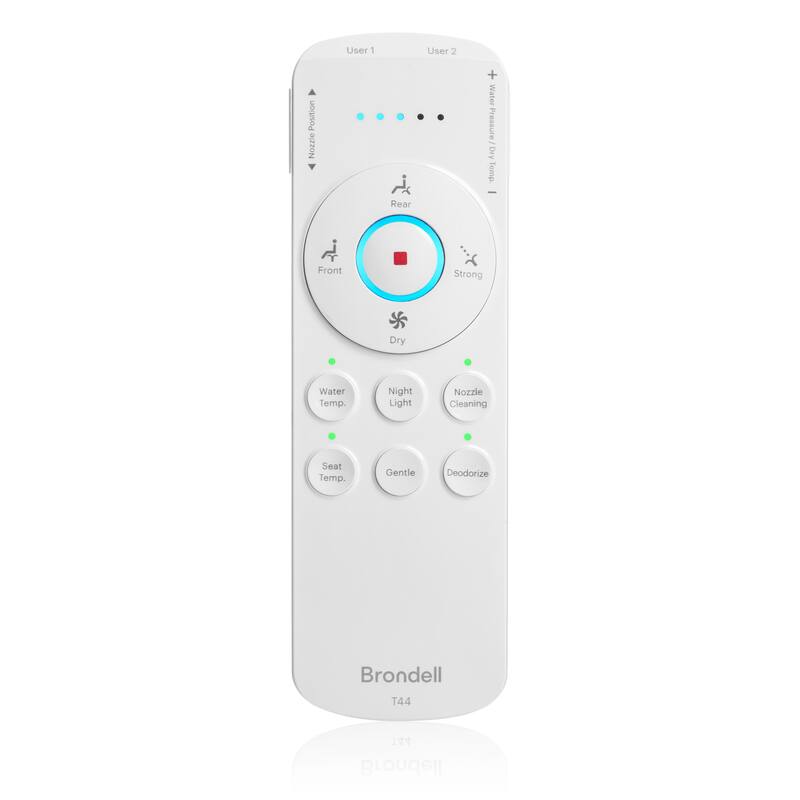 Brondell Thinline T44 Luxury Bidet Toilet Seat with Remote Control, White