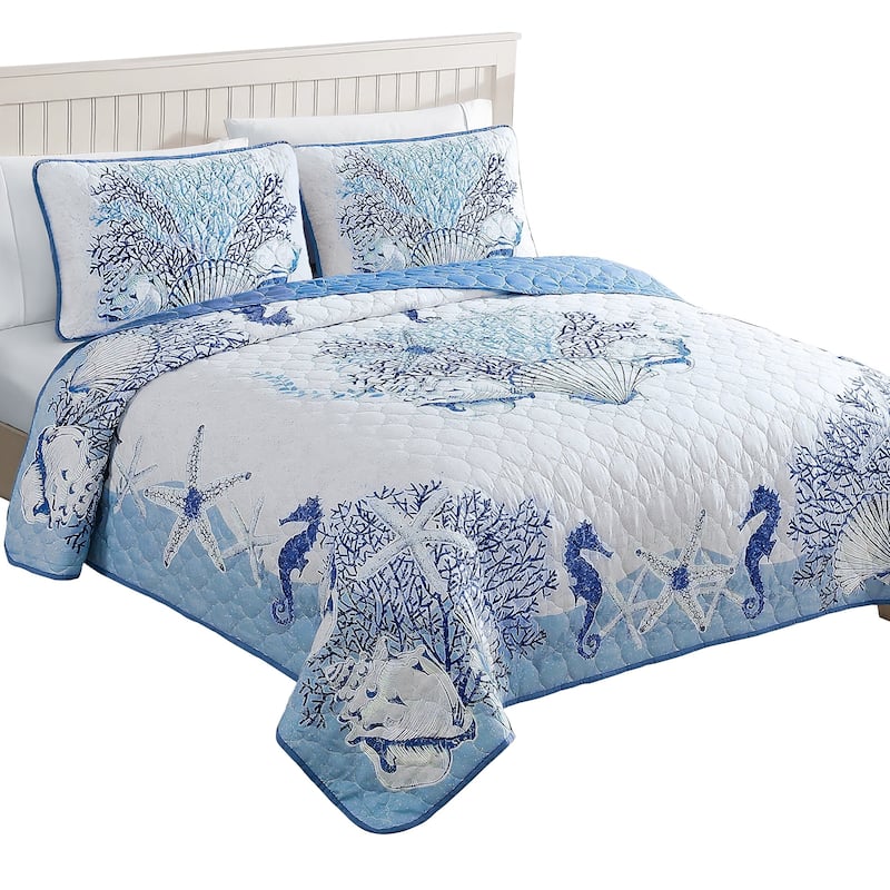 Tropical Beach Delight 3-Piece Quilt Set