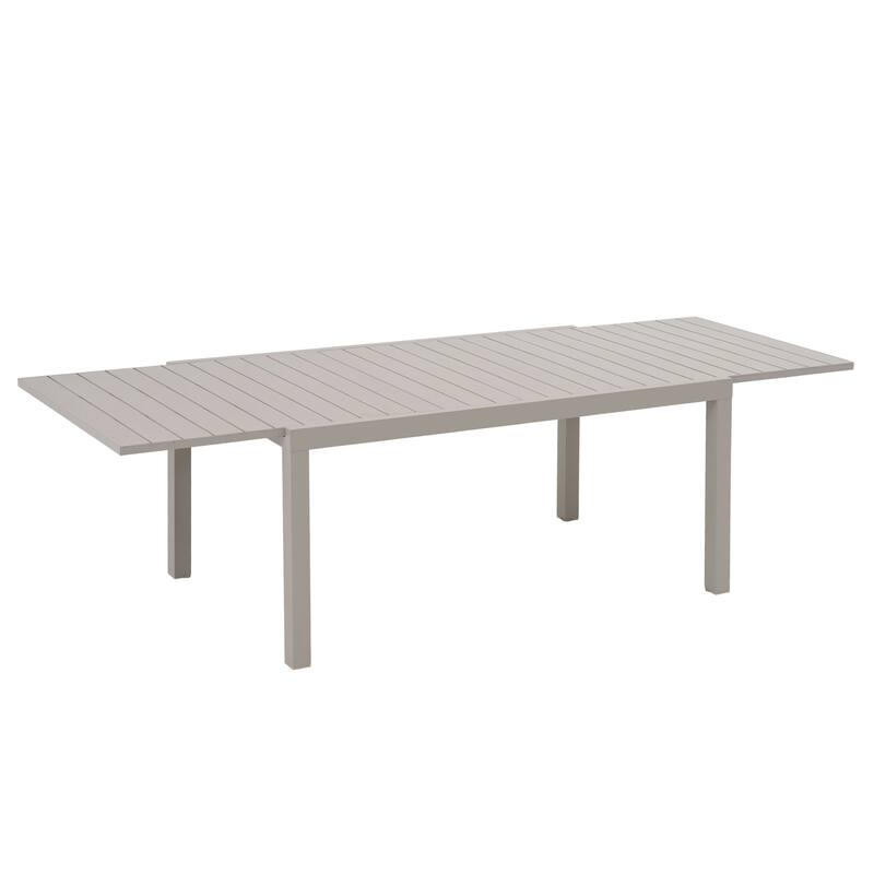 9-Piece Expandable Aluminum Patio Dining Set with PE Twisted Rattan Chairs & Polyester Cushions