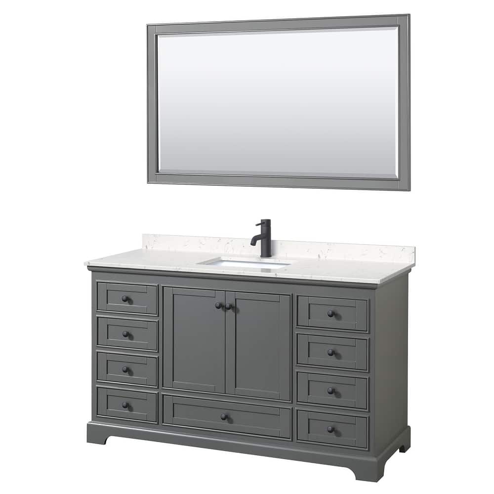Deborah 60-inch Single Vanity, Cultured Marble Top, 58-inch Mirror