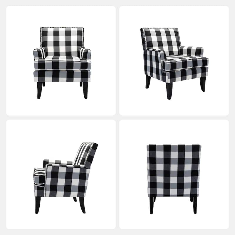 Akorda Classic Armchairs with Nailhead Trim and Solid Wood Legs Set of 2 by HULALA HOME
