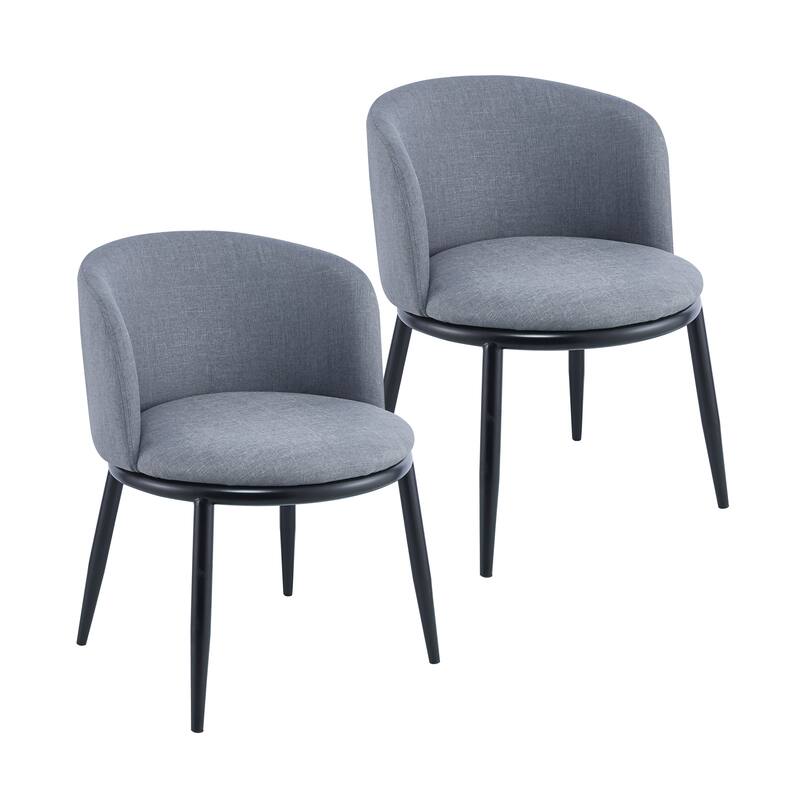 Porthos Home Danyl Fabric Dining Chairs with Iron Legs, Set of 2 - Grey
