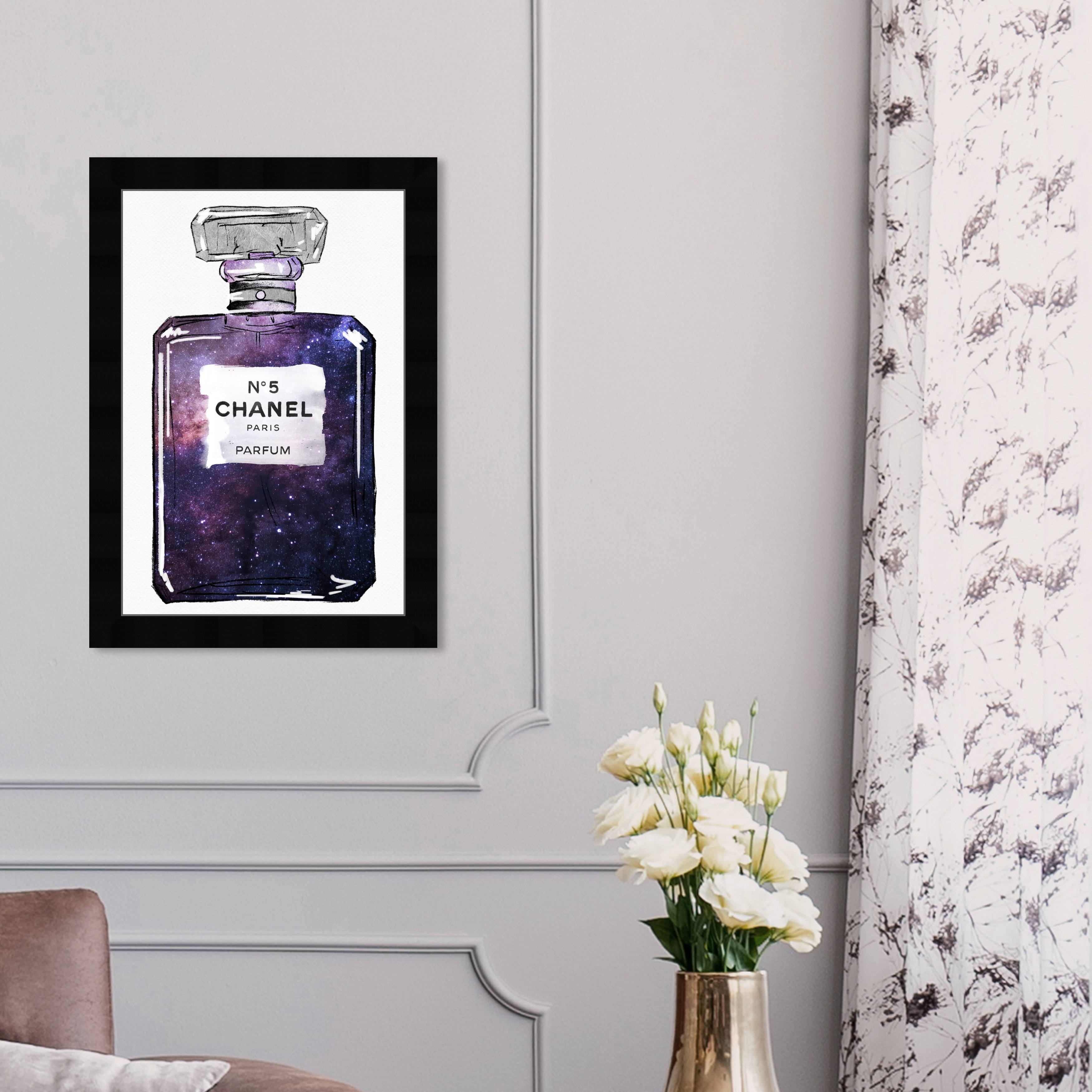 Oliver Gal 'Galaxy to Paris Parfum' Fashion and Glam Framed Wall Art Prints  Perfumes - Purple, White - On Sale - Bed Bath & Beyond - 31287646