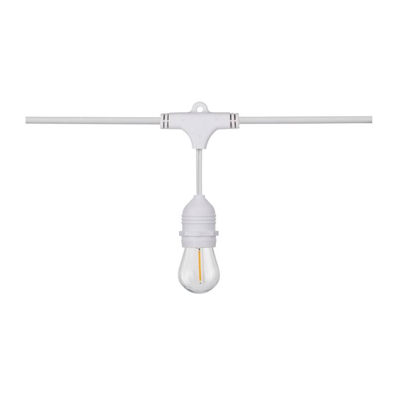 24Ft LED String Light Includes 12-S14 bulbs 2000K White Cord