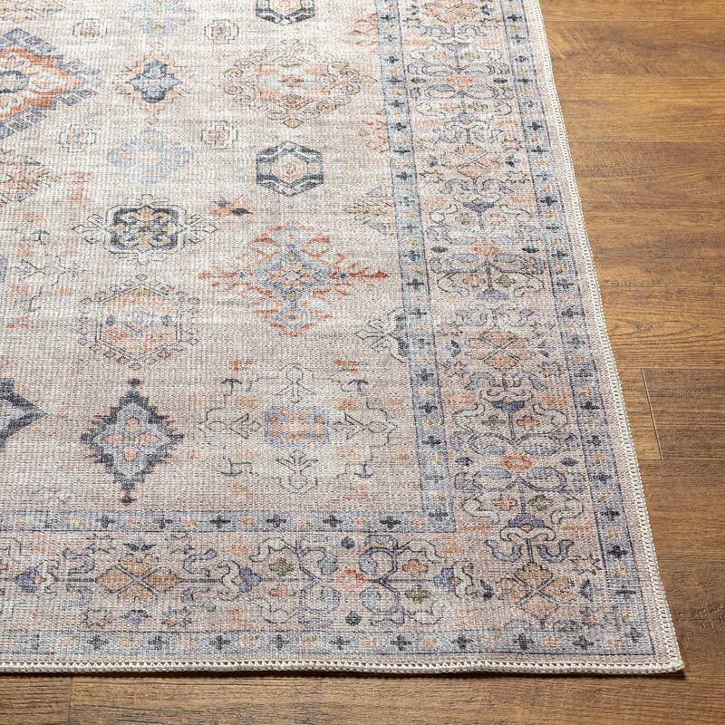 Livabliss Vita Traditional Medallion Machine Washable Area Rug