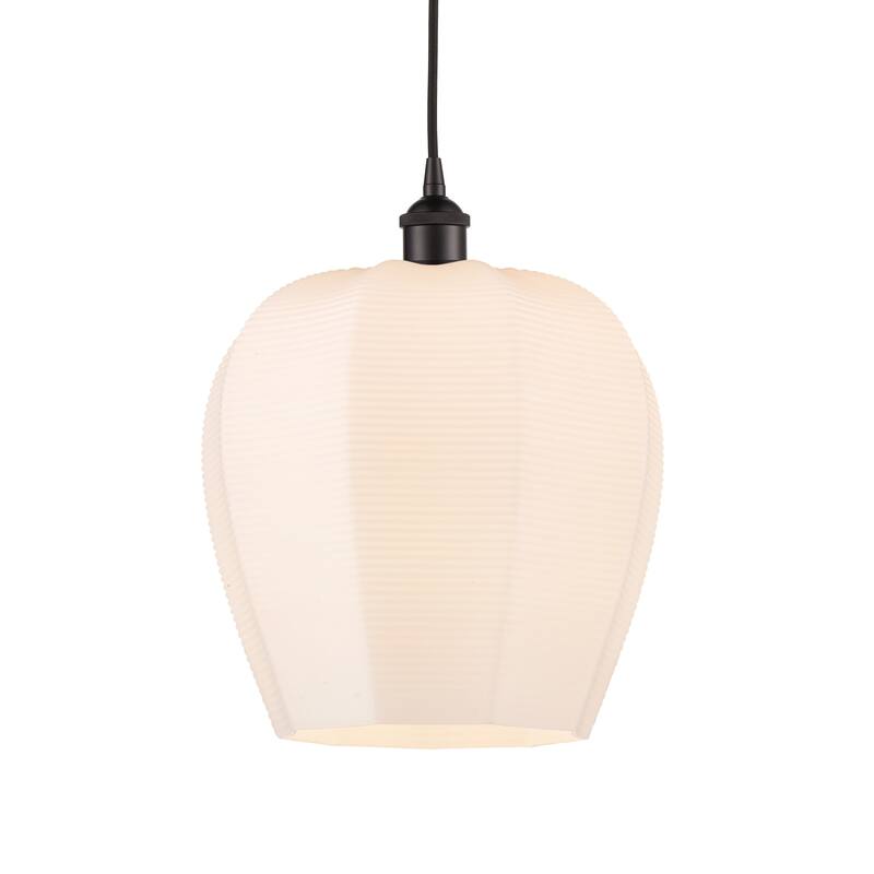 Innovations Lighting 616-1P-15-12 Norfolk Pendant Norfolk 12" Wide - Oil Rubbed Bronze / Matte White