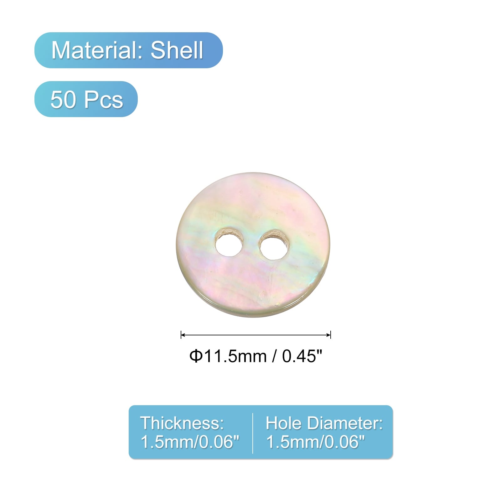 Shell Buttons, Mother of Pearl Button Sewing Buttons - Beige/Brown