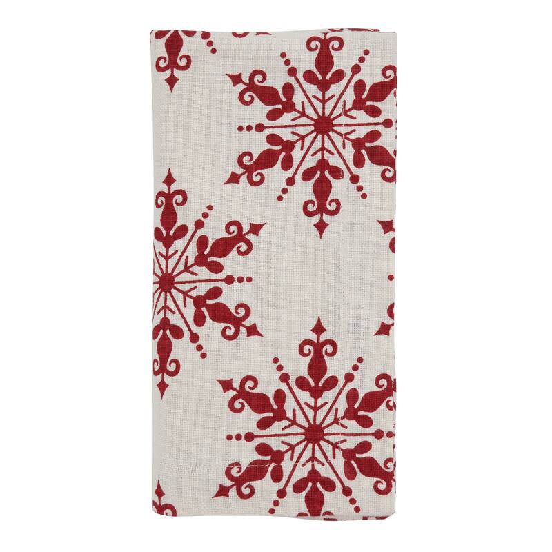 Table Napkins With Snowflake Design (Set of 4)