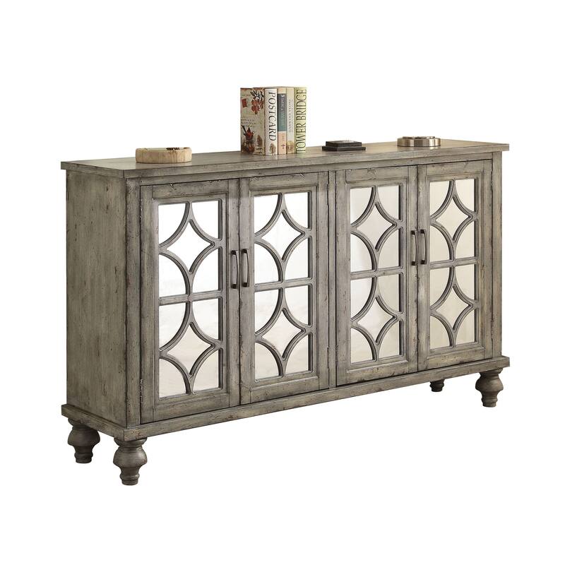 Rondeau Weathered Grey 4-Door Console Table