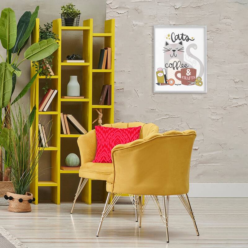 Stupell Cats Coffee & Crafts Framed Giclee Art Design By Mandy Ford Art + Illustration