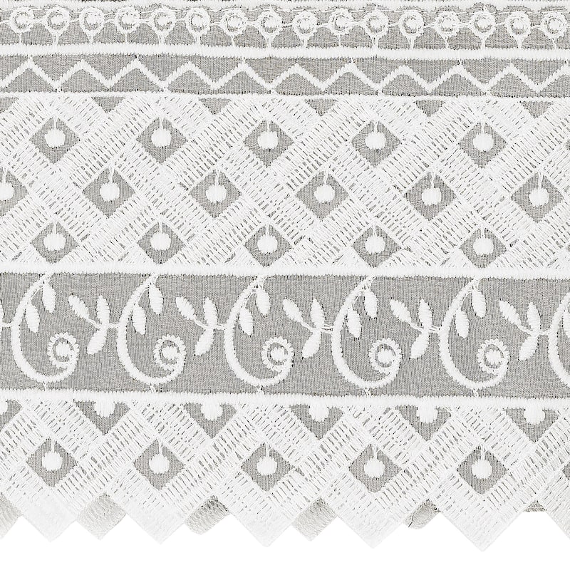 Authentic Hotel and Spa 100% Turkish Cotton Aiden 2PC White Lace Embellished Washcloth Set