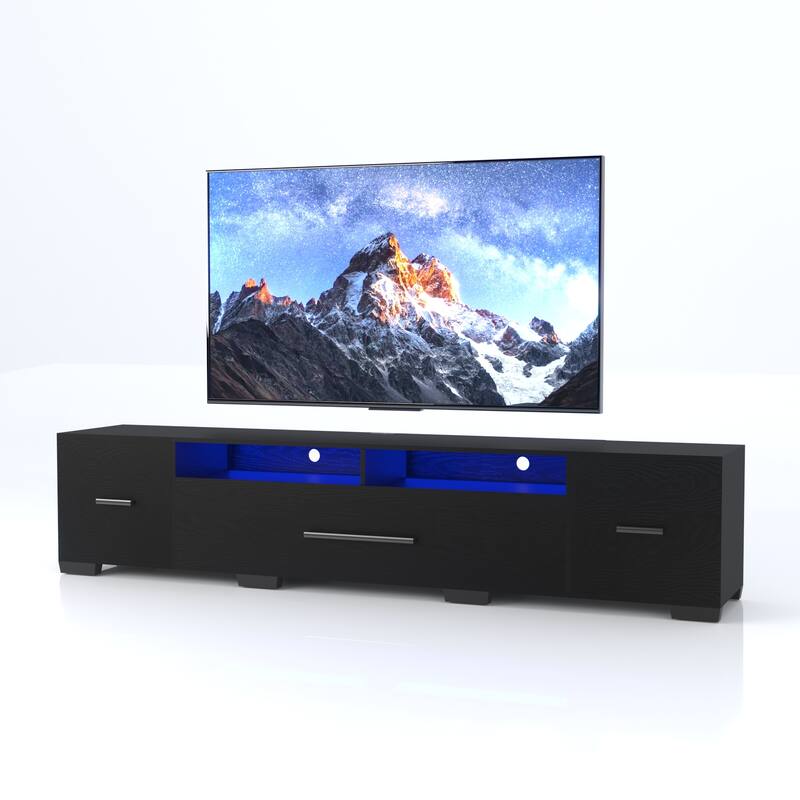82" LED TV Stand with Full RGB Color & 31 Light Modes - Remote/App Control, Large Storage Space