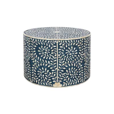 Furniture Classics Shell and Bone Inlay Blue Resin Parkview Coffee Table