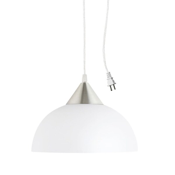 Globe Electric 64413 1 Light Plug-in Full Sized Pendant - White