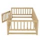 preview thumbnail 60 of 89, Montessori Floor Bed with Fence & Door, Toddler Wood Bed Frame for Kids