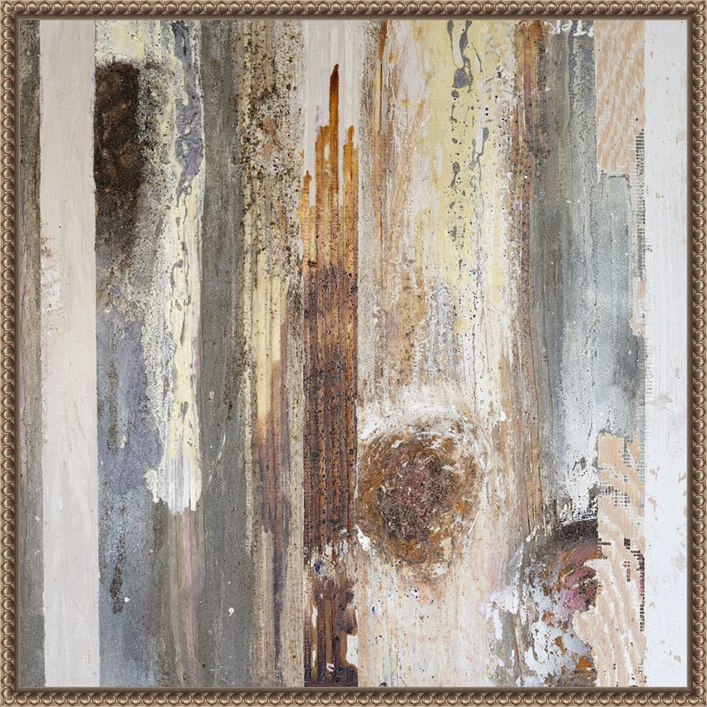 Textured Grain V by Erin McGee Ferrell Framed Canvas Wall Art Print - Sylvie Beaded Bronze