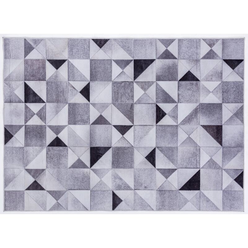 Capri Collection Patterned Faux Cowhide Printed Rug