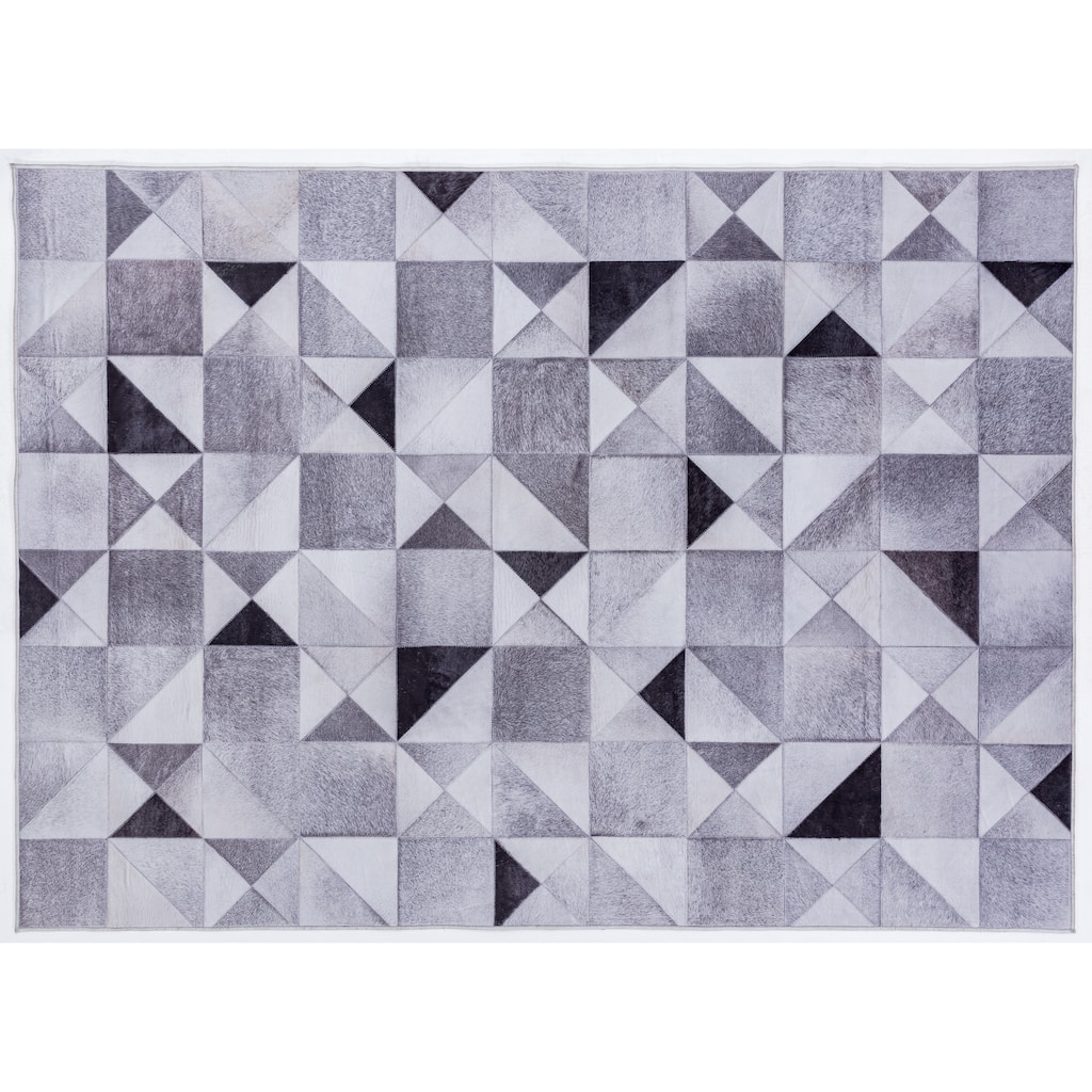 Capri Collection Patterned Faux Cowhide Printed Rug