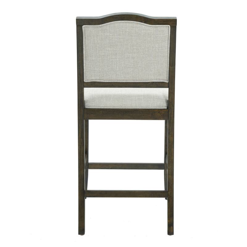 Counter Height Bar Stools Set of 2, Fabric Upholstered Kitchen Island Stools, Breakfast Bar Chairs with Ergonomic Backrest