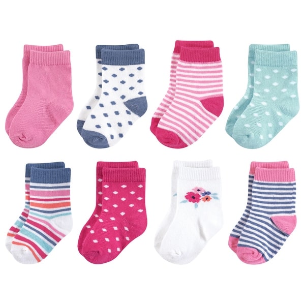 slide 1 of 1, Touched by Nature Baby Girl Organic Cotton Socks, Garden Floral Garden Floral - 0-6 Months