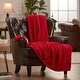 preview thumbnail 6 of 39, Chanasya Cable Knit Throw Blanket With Reversible Sherpa 50 x 65 Inches - Red