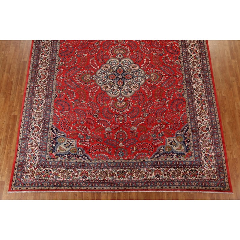 Vintage Vegetable Dye Lilian Persian Area Rug Hand-knotted Wool Carpet - 10'2" x 11'9"