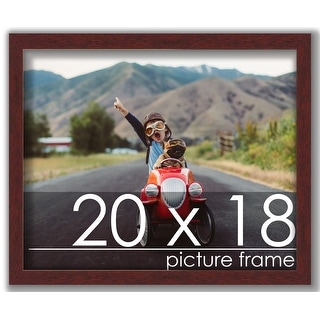 20x18 Traditional Walnut Complete Wood Picture Frame with UV Acrylic ...