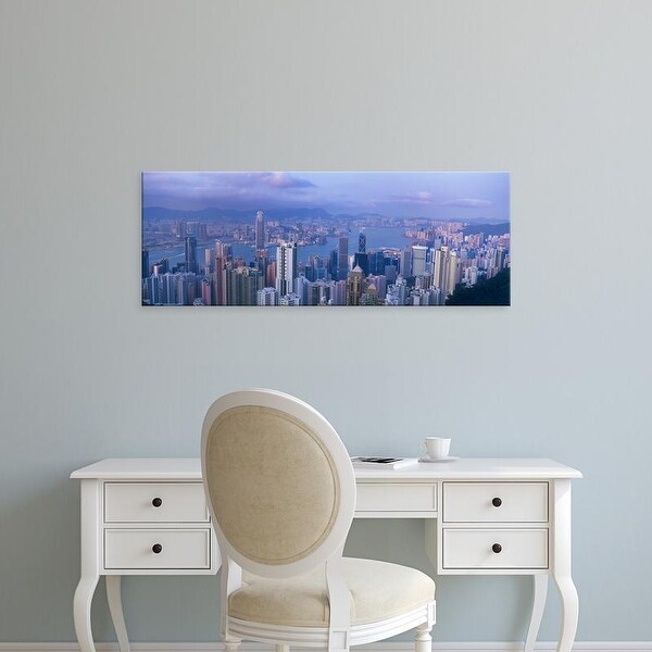Easy Art Prints Panoramic Images's 'Aerial view of a city, Hong Kong, China' Premium Canvas Art