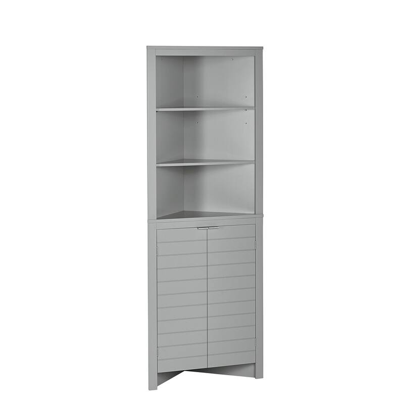 RiverRidge Madison Tall Corner Bathroom Storage Cabinet with Open Shelves - N/A
