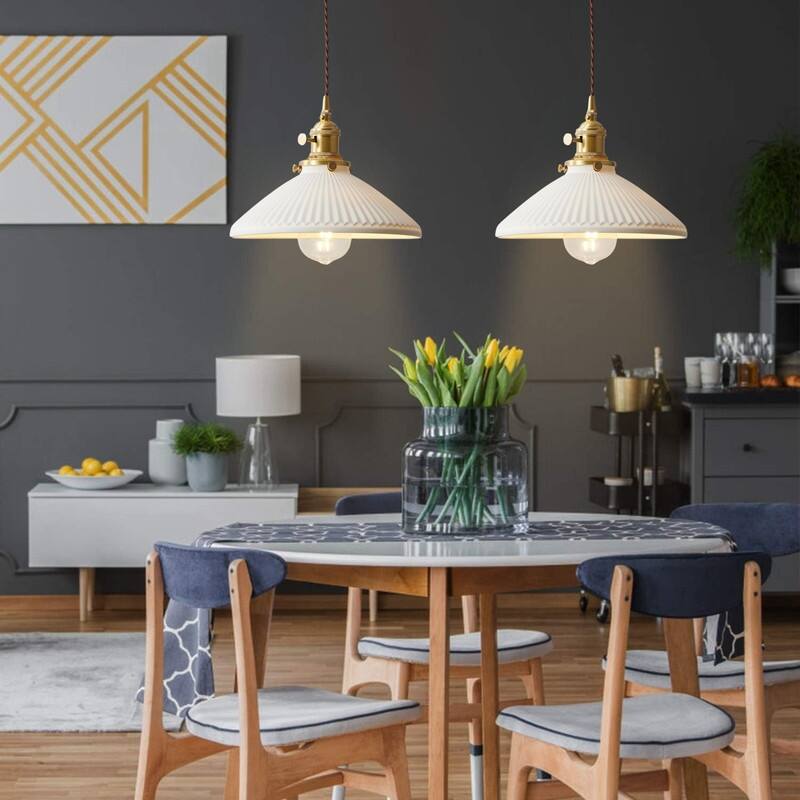 6.56 FT kitchen light fixture white hangable light brass, ceramic, iron pendant lights